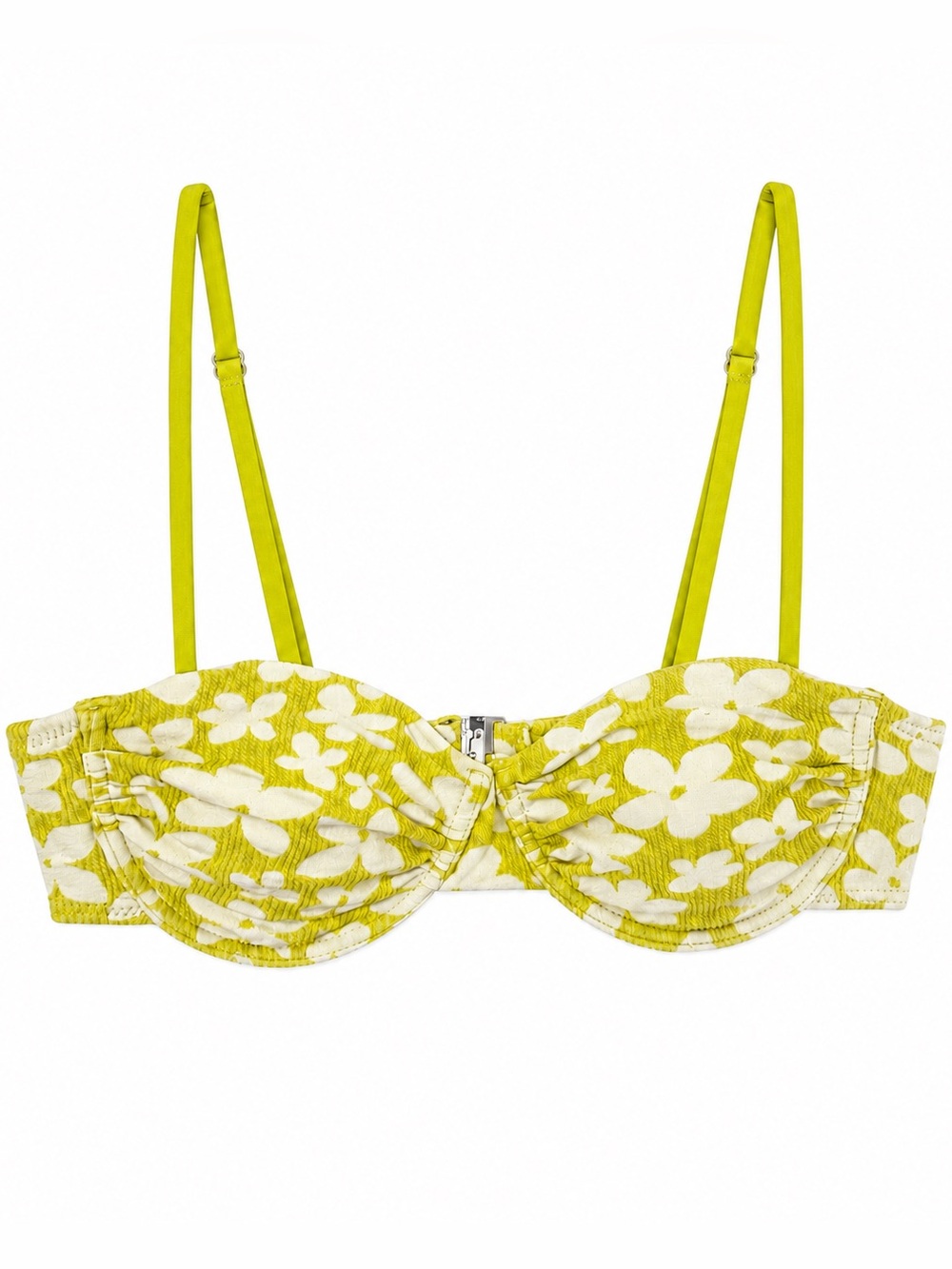 Floral Underwire Bikini Top in Chartreuse